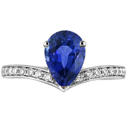 Solitär mit Aus der Erde Abgebauter Natürlicher Diamantakzenten Ringverstärker Ceylon Saphir 5 Karat