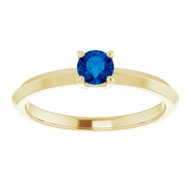 Solitärring Blauer Saphir 1,25 Karat Gelbgold 14K Schmuck - harrychadent.de