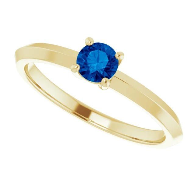 Solitärring Blauer Saphir 1,25 Karat Gelbgold 14K Schmuck - harrychadent.de