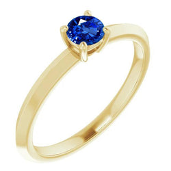 Solitärring Blauer Saphir 1,25 Karat Gelbgold 14K Schmuck