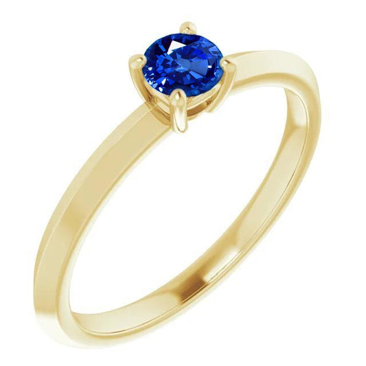 Solitärring Blauer Saphir 1,25 Karat Gelbgold 14K Schmuck - harrychadent.de