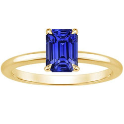 Solitärring Gelbgold Smaragd Sri Lanka Saphir 3 Karat
