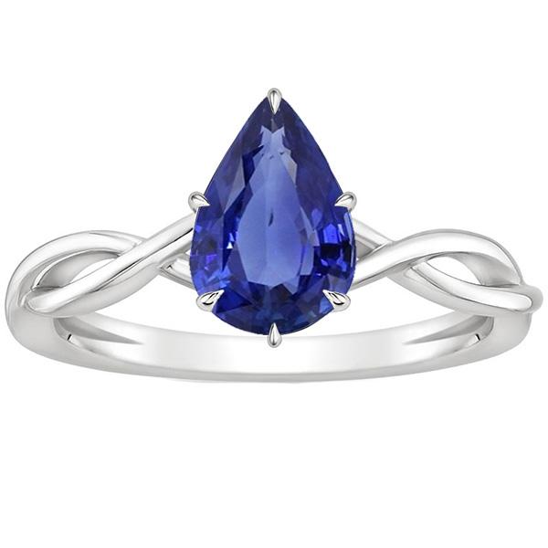 Solitärring Infinity Style Birnenblauer Saphir 2.50 Karat - harrychadent.de