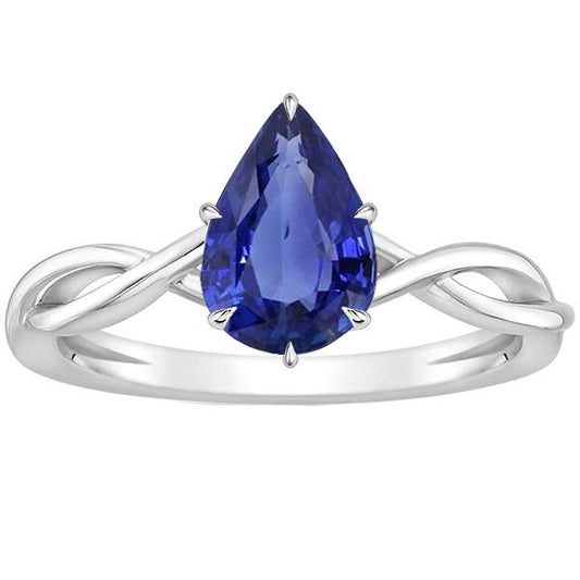 Solitärring Infinity Style Birnenblauer Saphir 2.50 Karat - harrychadent.de