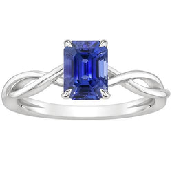 Solitärring Infinity Style Smaragdblauer Saphir 3 Karat