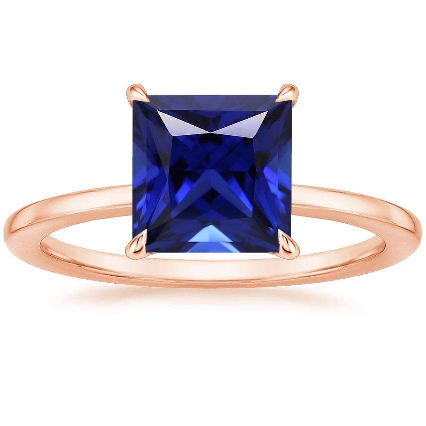 Solitärring Roségold 14K Princess Cut Ceylon Saphir 5 Karat - harrychadent.de