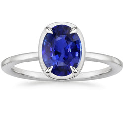 Solitärring Weißgold Oval Sri Lanka Saphir 2 Karat