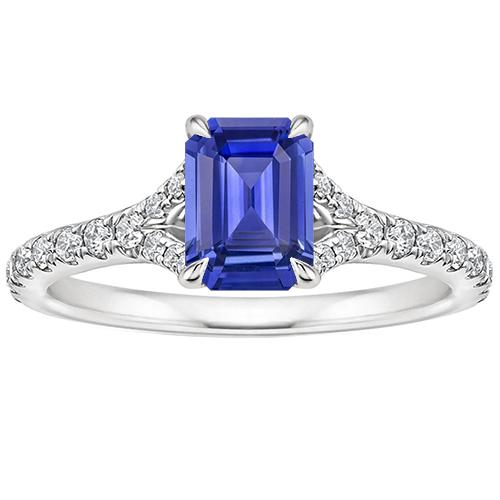 Solitärring mit Akzenten srilankischer Saphir & Diamant 4 Karat - harrychadent.de