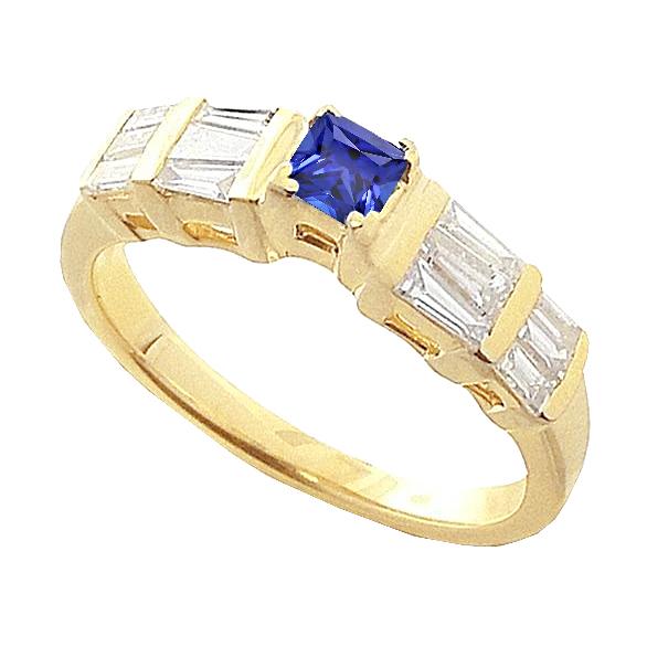 Sri Lanka Blauer Saphir 2,51 Karat Ring Gelbgold 14K - harrychadent.de