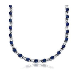 Sri Lanka Blauer Saphir Diamant 40.25 Karat Damen Halskette