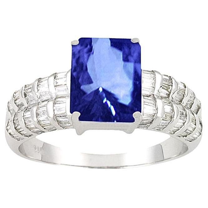 Sri Lanka Saphir Smaragd Baguette Diamanten Weißgold Ring 7,51 Ct - harrychadent.de