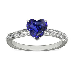 Srilanka Saphir Edelstein Ring Herzschliff 2,50 Karat Aus der Erde Abgebauter Natürlicher Diamantschmuck