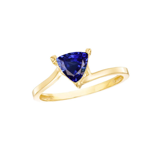 Srilanka Saphir Solitaire Trillion Shaped Ring 1 Karat Gelbgold - harrychadent.de