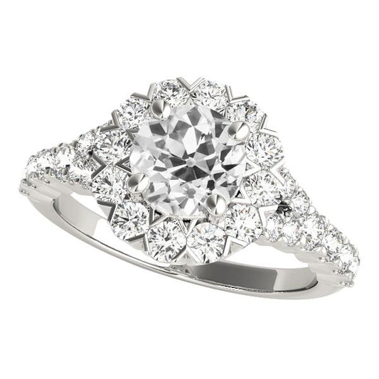 Star Style Halo Ring runder alter Minenschliff Diamantschmuck 4.50 Karat - harrychadent.de