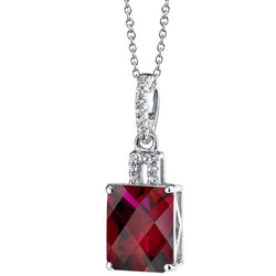 Strahlende Form Roter Rubin Mit Aus der Erde Abgebauter Natürlicher Diamanten Halskette Anhänger 5,35 Karat