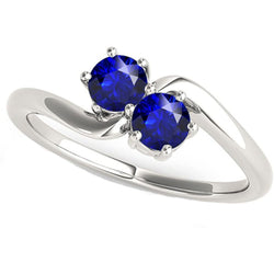 Toi et Moi Jubiläumsring rund Ceylon Saphir 4 Karat Zinken-Set