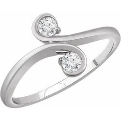 Toi et Moi Zwei-Stein-Diamant-Verlobungsring 1 Karat