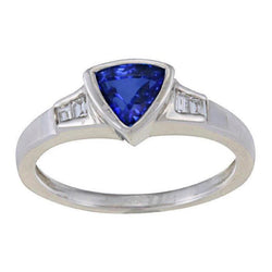 Trillion Ceylon Blue Sapphire Aus der Erde Abgebauter Natürlicher Diamants Verlobungsring 1.26 Ct Neu