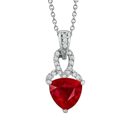 Trillion Red Rubin Edelstein Anhänger 3,50 Karat Weißgold 14K - harrychadent.de