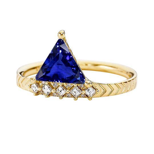 Trillion Saphir Edelsteinring & Prinzessin Diamanten 1,75 Karat - harrychadent.de