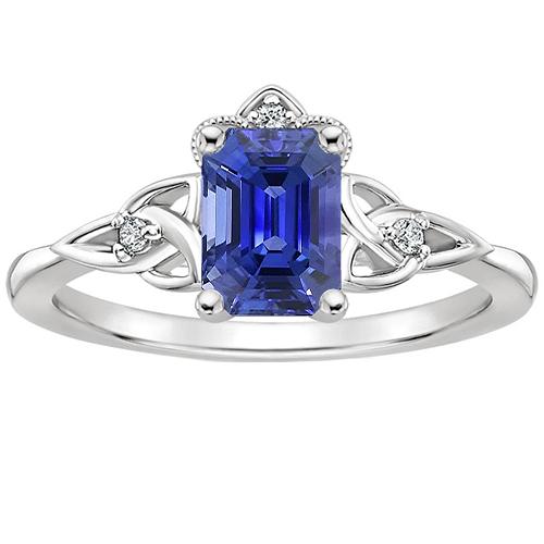 Verlobungsring 4 Steine Smaragdblauer Saphir & Diamant 3,25 Karat - harrychadent.de