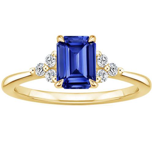 Verlobungsring Blumenstil Blauer Saphir & Diamant 3.50 Karat - harrychadent.de