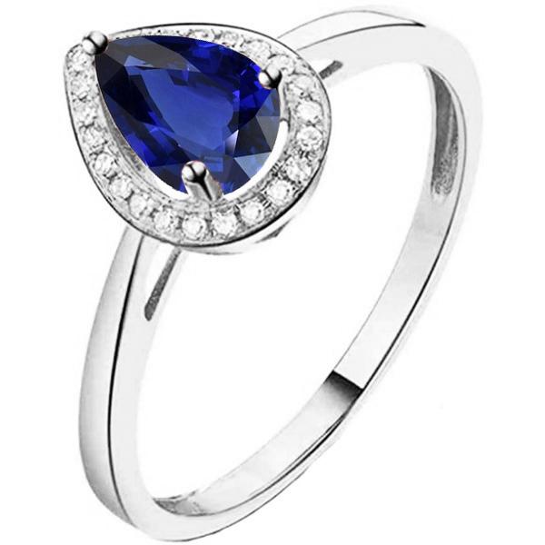 Verlobungsring Halo Srilanka Saphir & Diamanten 3,50 Karat - harrychadent.de