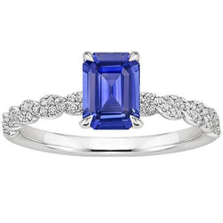 Verlobungsring Twist Style Blauer Saphir & Aus der Erde Abgebauter Natürlicher Diamant 4,50 Karat