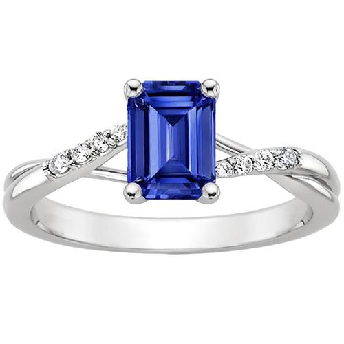 Verlobungsring mit Seitensteinen Blauer Saphir & Diamant 3,25 Karat - harrychadent.de