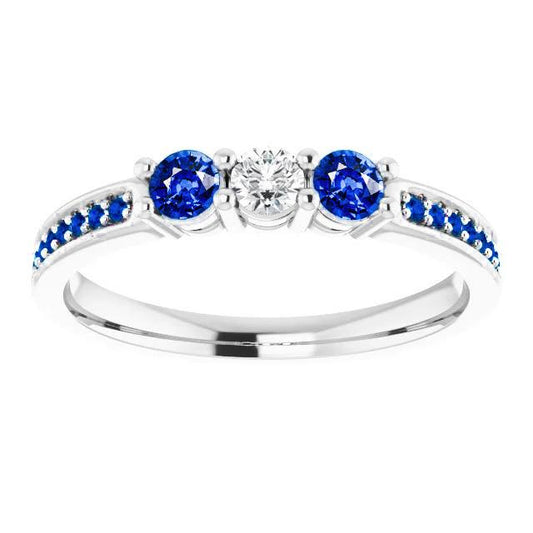 Verlobungsring mit blauem Saphir und Diamant 1,07 Karat Neu - harrychadent.de