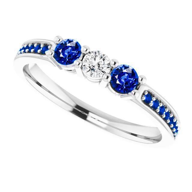 Verlobungsring mit blauem Saphir und Diamant 1,07 Karat Neu - harrychadent.de
