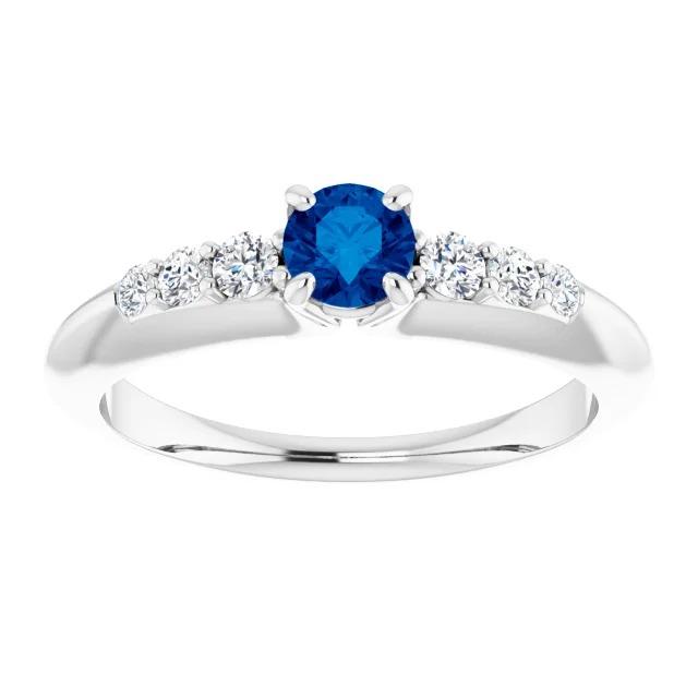 Vier-Krappen-Diamantring mit blauem Saphir 1,50 Karat - harrychadent.de