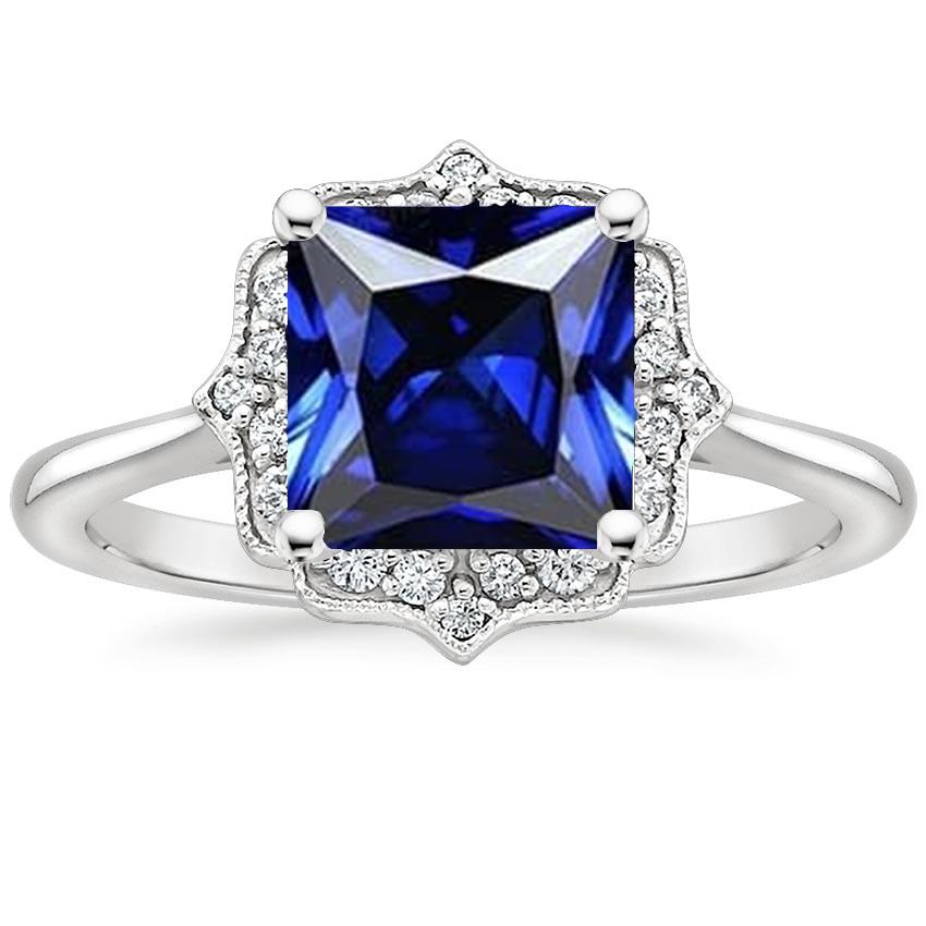 Vintage Style Diamant Halo Ring Ceylon Saphir Edelstein 6 Karat Gold - harrychadent.de