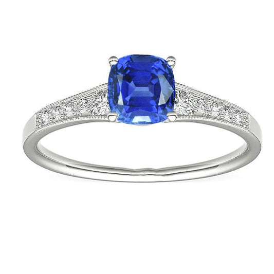 Vintage Style Diamant Ringkissen Ceylon Saphir Schmuck 2,50 Karat - harrychadent.de