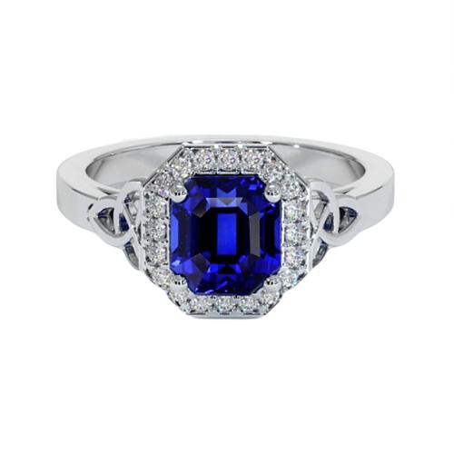 Vintage Style Diamant & Asscher Sri Lanka Saphir Ring 6 Karat Neu - harrychadent.de