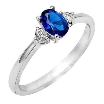 Weißer Ovaler Ceylon Blauer Saphir Diamant 4,50 Karat Ring - harrychadent.de
