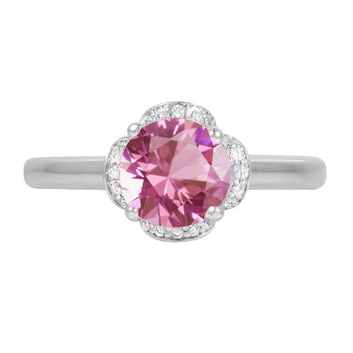 Weißgold 14K Rosa Kunzit mit Diamanten 16,50 ct Ehering - harrychadent.de