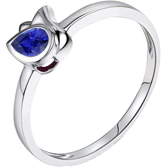 Weißgold Solitaire Jubiläumsring Lünette Set Blauer Saphir 1 Karat - harrychadent.de