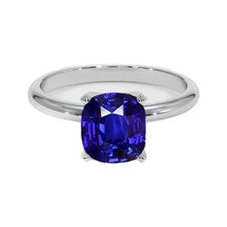 Weißgold Solitaire Ringkissen Sri Lanka Saphir 2,25 Karat